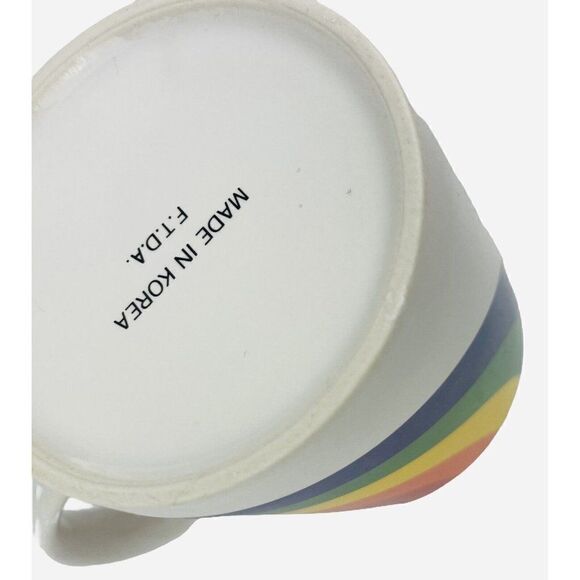 Vintage 1980s Rainbow Mug Korea FTDA Stranger Things Pride Gay Queer Gift 80s - Picture 11 of 11